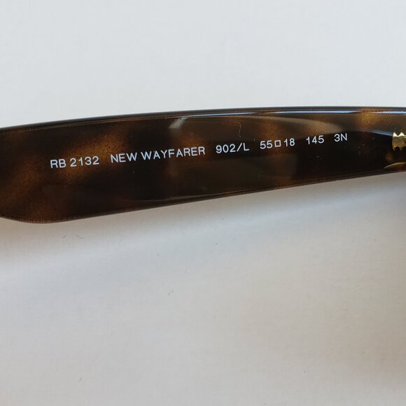 Ray-Ban RB2132 "New Wayfarer" Sunglasses Tortoise/Green - Picture 5 of 6